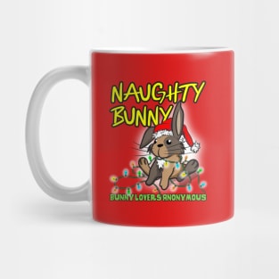 Naughty Christmas Bunny Funny Holiday Design Mug